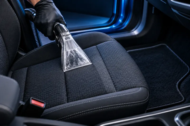 Illustration of vehicle upholstery cleaning