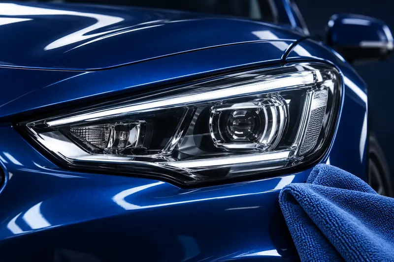 Illustration of a clear headlight lens