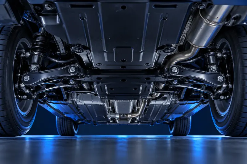Illustration of a clean vehicle underbody