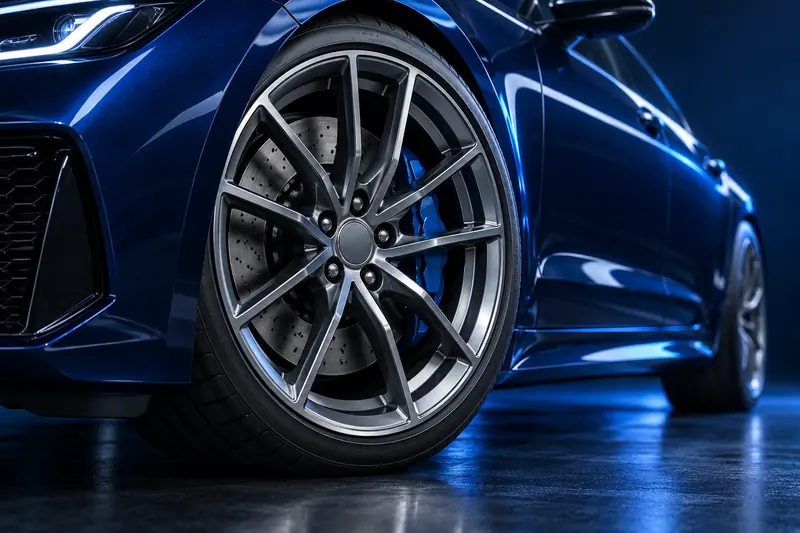 Illustration of a clean graphite alloy wheel